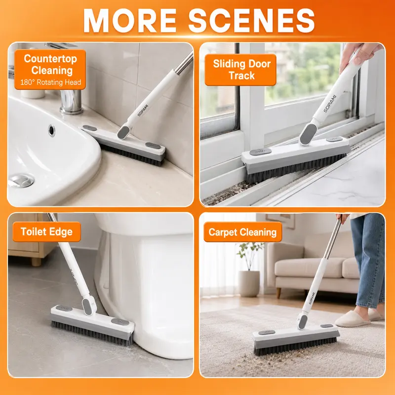 SOPAMI 180° Rotating Gap Cleaning Tool - Extendable Adjustable No-Touch Cleaner for Windows, Sliding Doors, Narrow Spaces, Home Deep Cleaning