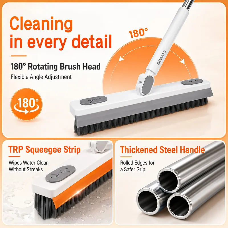 SOPAMI 180° Rotating Gap Cleaning Tool - Extendable Adjustable No-Touch Cleaner for Windows, Sliding Doors, Narrow Spaces, Home Deep Cleaning